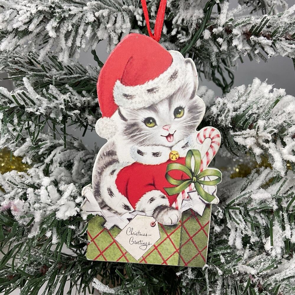 Christmas Tree Ornament-Furry Friends Christmas Greetings-Bethany Lowe Designs
